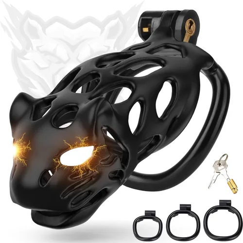 Jaula de castidad, dispositivo de castidad masculina invisible ligero con 3 anillos activos, jaula grande para pene impresa en 3D, juguetes sexuales