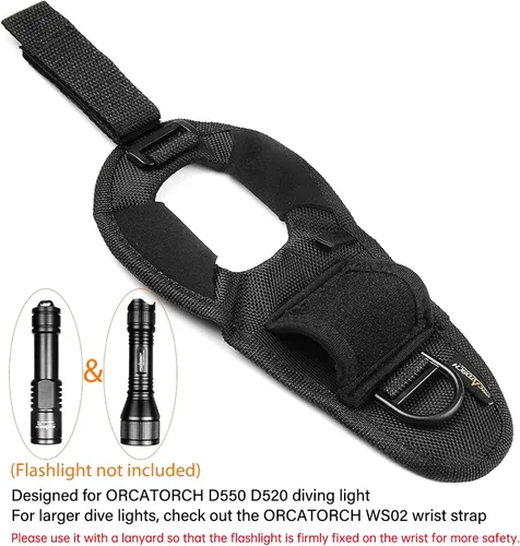 Miniatura 3 de ORCATORCH Diving Flashlight Glove Hands-Free Flashlight Holder Universal Adjustable Wrist Strap Scuba Dive Lights Accessories