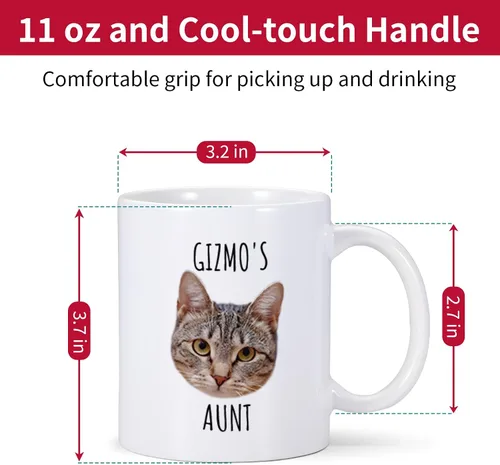 Miniatura 5 de Taza de café personalizada para gatos, taza de foto de gato personalizada, taza de café de tía de gato, taza de café personalizada para mascotas