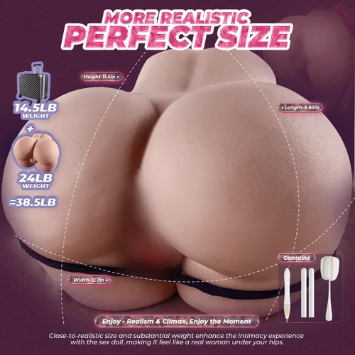 Miniatura 4 de Muñeca sexual discreta de 38.5 libras, masturbador masculino con equipaje, culo grande suave y coño de tamaño real, textura de piel femenina