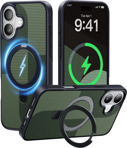 Miniatura 57 de CASEKOO- Funda para iPhone 15 c/soporte magnético invisible [protecc. militar contra caídas] [compatible c/MagSafe], a prueba de impactos, delgada