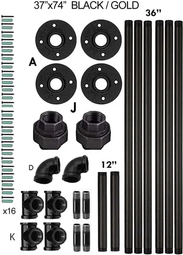 Miniatura 4 de SERENITA Estante industrial de la ropa del tubo, barra colgante para el armario, uso multi montado en la pared