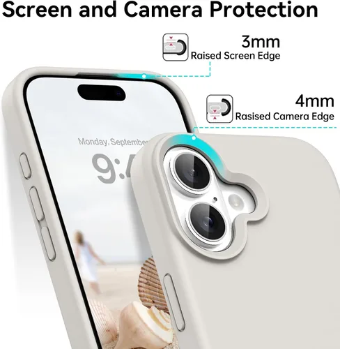 Miniatura 247 de GUAGUA Funda compatible con iPhone 17 Pro Max de 6.9 pulgadas, silicona líquida, goma de gel suave, delgada, forro de microfibra delgada