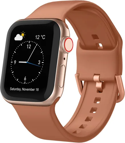 Miniatura 11 de Correa deportiva para Apple Watch, 49, 46, 45, 44, 42, 41, 40 y 38 mm, correa de silicona suave, cierre clásico, reemplazo para iWatch Series 11