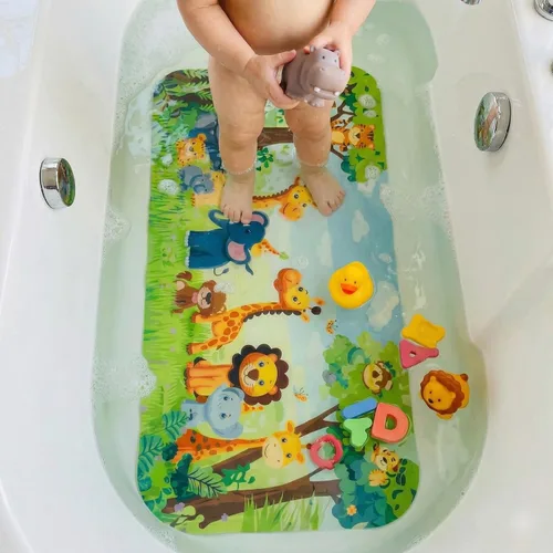 Miniatura 19 de BEEHOMEE Tapetes de baño para bañera para niños, bebés y niños pequeños - Grandes tapetes antideslizantes de dibujos animados para baño, bañera