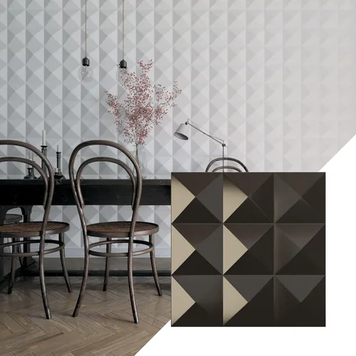 Ekena Millwork Benson EnduraWall Panel decorativo de pared 3D de 19 5/8 pulgadas de ancho x 19 5/8 pulgadas de alto, color carbón (cubre 2.67 pies