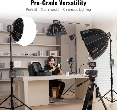 Miniatura 5 de ZHIYUN Softbox de Luz Parabólica 24 pulgadas/60cm Cúpula de Luz de Liberación Rápida, con Montura Bowens para Luz de Video ZHIYUN Molus G60 / X100