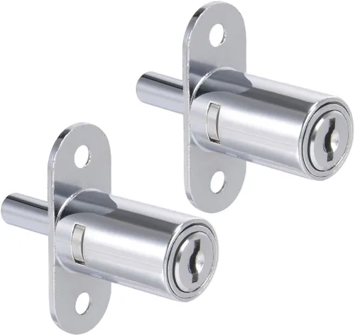uxcell Cajón, escritorio, armario, armario, cerradura de émbolo, diámetro del cilindro de 3/4 pulgadas, longitud del cilindro de 1-1/4 pulgadas,