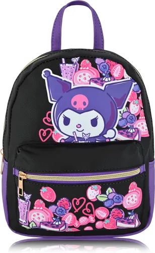 Miniatura 8 de Sanrio Hello Kitty and Friends Kuromi Mochila Mini bolso de piel sintética de 10 pulgadas para mujeres, hombres, unisex, Kuromi, Mochilas Daypack