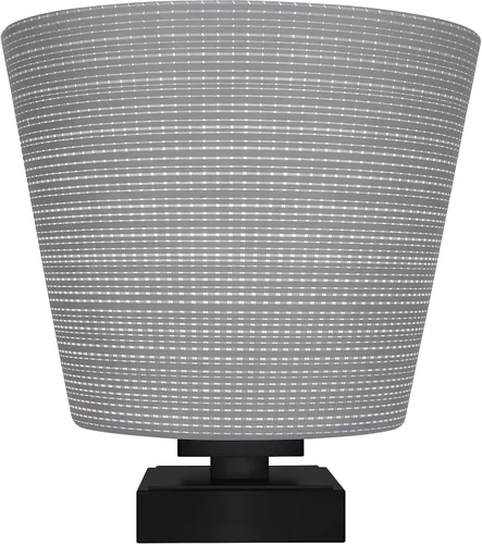 Miniatura 18 de Toltec Lighting Luna Accent - Lámpara de mesa, acabado grafito, cristal cuadrado de burbujas ahumadas de 3.5 pulgadas