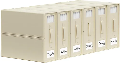 SheetCube Organizadores de Sábanas para Cama y Almacenamiento Paquete de 6, Organizador de Armario de Ropa Blanca Plegable con Ventana y Etiqueta,