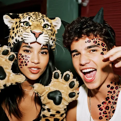 Miniatura 4 de Tatuajes temporales con estampado de leopardo, 6 hojas de calcomanías realistas de piel de leopardo para adultos y niños, perfectas para Halloween