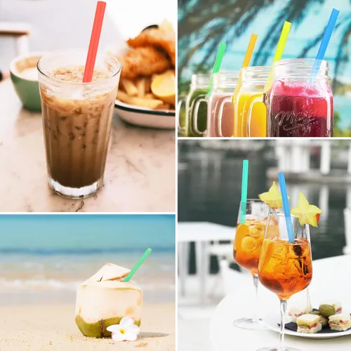 Miniatura 3 de 300 pajitas de batido jumbo de 8.2 pulgadas desechables de plástico, pajitas Boba de 0.43 pulgadas grandes de boca ancha para beber té de burbujas