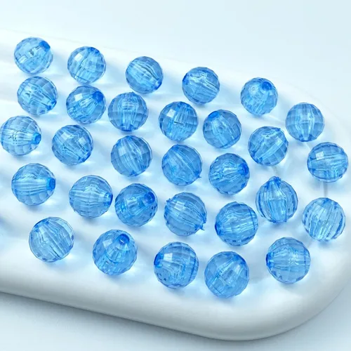 Miniatura 11 de 1000 cuentas facetadas redondas acrílicas de 0.236 pulgadas (0.236 in), cuentas espaciadoras de cristal, cuentas sueltas con múltiples facetas