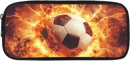 Miniatura 15 de FOR U DESIGNS Estuche para lápices de fútbol para niños, con la bandera estadounidense, con cremallera, bolsa para lápices para niños, pequeña bolsa