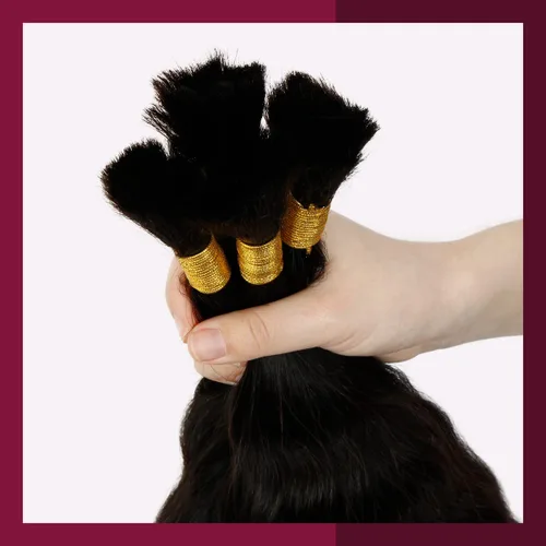 Miniatura 3 de Starlet - Extensiones de cabello humano virgen húmedo y ondulado súper a granel para micro trenzado, 18 pulgadas, 3.53 onzas, 2 paquetes