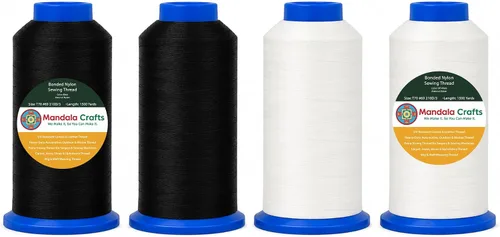 Miniatura 370 de Mandala Crafts - Hilo de nailon para coser cuero, tapicería, mezclilla y para trenzar el pelo; resistente, 1500 yardas, tamaño 69 T70 Marrón