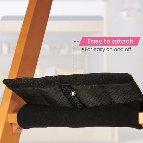 Miniatura 2 de Almohadillas para escalera de litera, tela cepillada suave para comodidad de los pies con puntos antideslizantes en la parte inferior, gancho y Negro