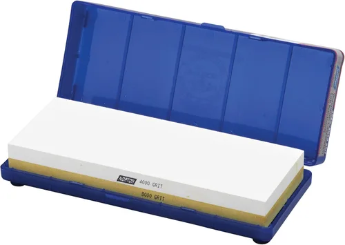 Norton 24336 Piedra de afilar al agua con combinación de estilo japonés Gravilla 4000/8000, 8 pulgadas por 3 pulgadas por 1 pulgada