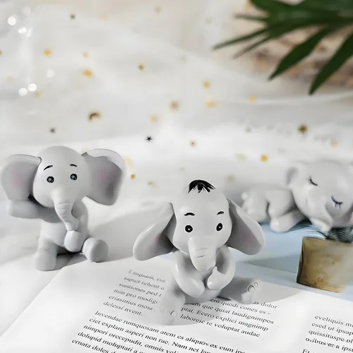 Miniatura 7 de Figuras miniatura de elefante, resina en miniatura, decoración de elefante, lindo adorno para tartas, figuras de animales pequeños, decoraciones