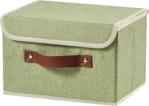 Miniatura 13 de Cajas de almacenamiento con tapa, contenedores de almacenamiento de tela de lino y algodón, contenedores organizadores, cestas decorativas plegables