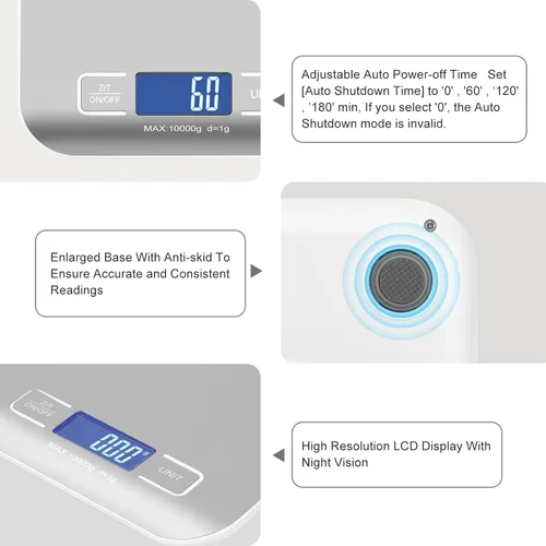 Miniatura 5 de Báscula digital de alimentos de cocina, báscula postal portátil para paquetes de pequeñas empresas, alimentos, productos hechos a mano, líquidos
