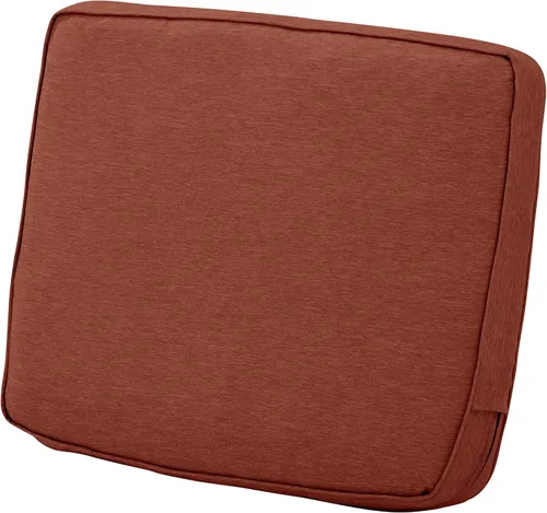 Classic Accessories Montlake - Cojín de respaldo para patio de 19 x 20 x 4 pulgadas, resistente al agua, color rojo henna jaspeado, cojines de sofá