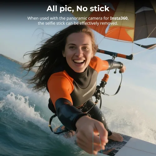Miniatura 8 de SmallRig Trípode invisible para selfie stick para cámara de acción, poste extensible de 37.4 pulgadas con abrazadera de teléfono para GoPro 13/12