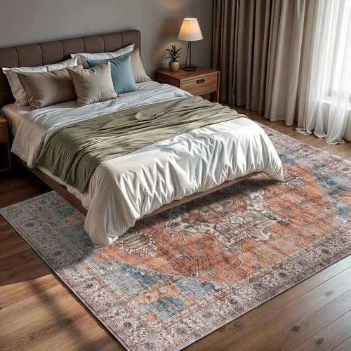 Miniatura 237 de GLN Rugs Traditional Collection - Alfombra de felpilla lavable a máquina, tradicional lavable, antideslizante, alfombra de felpilla de pelo corto