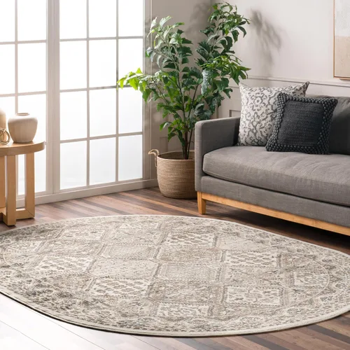 Miniatura 13 de nuLOOM Alfombra de Área Becca Tradicional con Diseño de Azulejos 2x3, Beige, Diseño Transicional Desvanecido, Resistente a las Manchas, Para
