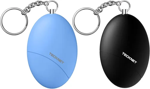 Alarma de seguridad personal para mujeres, paquete de 2 llaveros de autodefensa impermeable de 140 dB para viajes, alarma personal, sirena fuerte,