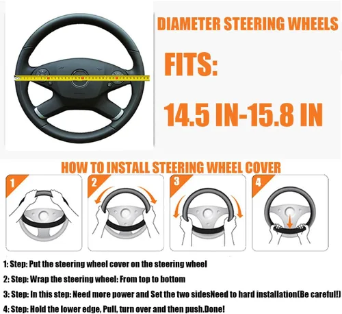 Miniatura 2 de BESULEN Funda para volante de automóvil, protector de volante de cuero suave, fundas universales antideslizantes para volante, agarre cómodo
