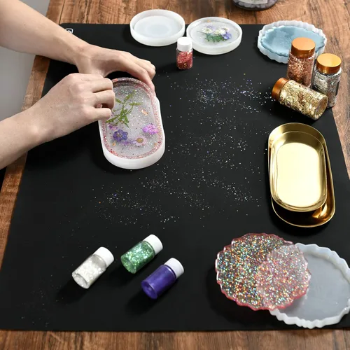 Miniatura 5 de SAPID Hoja de silicona extra grande para manualidades de 23.6 x 31.4 pulgadas, alfombrillas de silicona gruesa para fundición de joyas, alfombrilla
