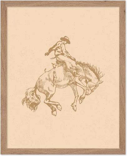 Miniatura 70 de Poster Master Póster de Rodeo marrón – Estampado retro de vaquero sobre caballo – Arte de vaquero – Arte occidental – Arte del salvaje oeste