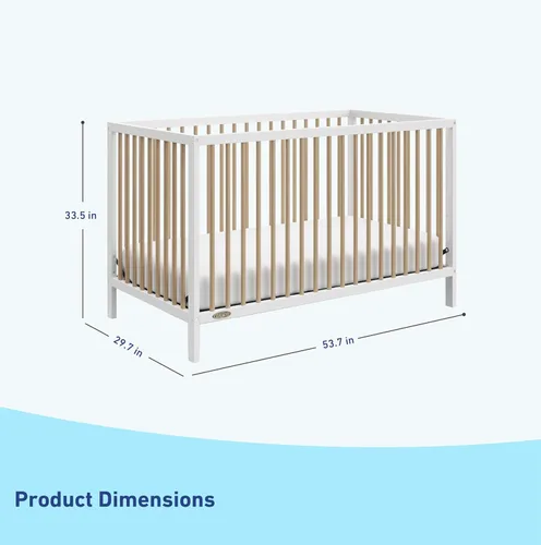 Miniatura 4 de Graco Teddi cuna convertible 5 en 1 (blanco con madera flotante) – Certificado GREENGUARD Gold, se convierte en cama de día, cama infantil y cama