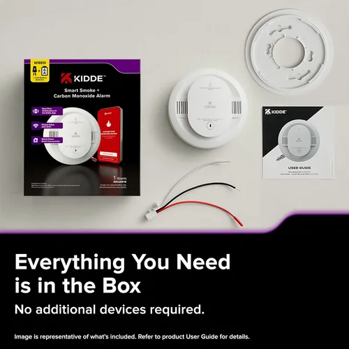 Miniatura 6 de Kidde Detector inteligente de humo y monóxido de carbono habilitado por la aplicación Kidde con cableado, respaldo de batería AA, alertas de voz