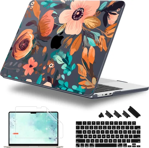 Miniatura 12 de Funda para MacBook Air 2026/2025/2024/2023 de 15 pulgadas M5 A3448/M4 A3241/M3 A3114/M2 A2941, elegante funda protectora rígida para MacBook Air