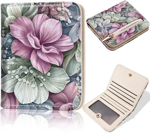 Miniatura 12 de Toughergun Billetera para Mujeres con Bloqueo RFID, Pequeña, Compacta, Bifold de Cuero de Lujo, Billetera de Bolsillo para Damas, Mini Monedero