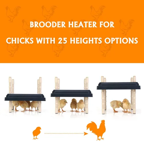 Miniatura 4 de Calentador de criador para pollitos: placa calefactora de pollos con placa de fácil limpieza, calentador de gallinero para aves de corral