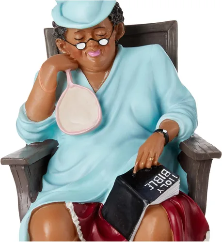 Miniatura 7 de African American Expressions One More Day Lord Figurine – Decoración para el hogar de arte negro, recuerdo sentimental de abuela, coleccionable