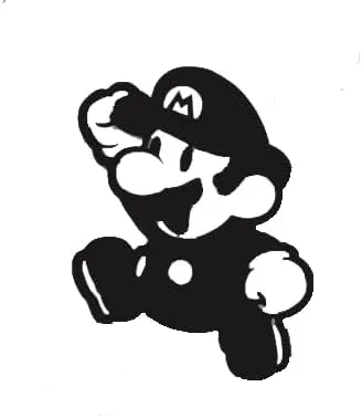 Miniatura 2 de Mario - Arte de pared de metal - 19.5" X 15" - Negro