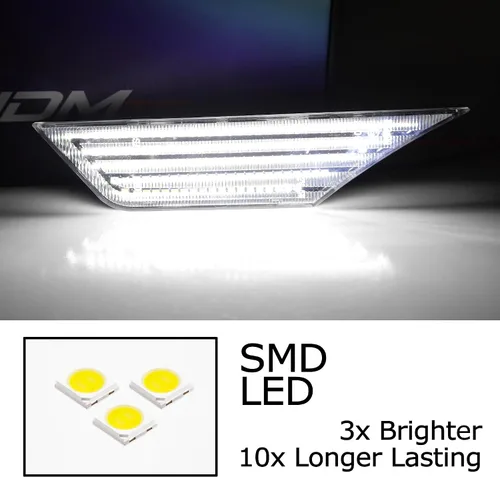 Miniatura 2 de iJDMTOY Kit de luz de marcador frontal LED blanco con lente transparente compatible con Honda Civic 2016-2021, alimentado por LED 90-SMD, reemplaza
