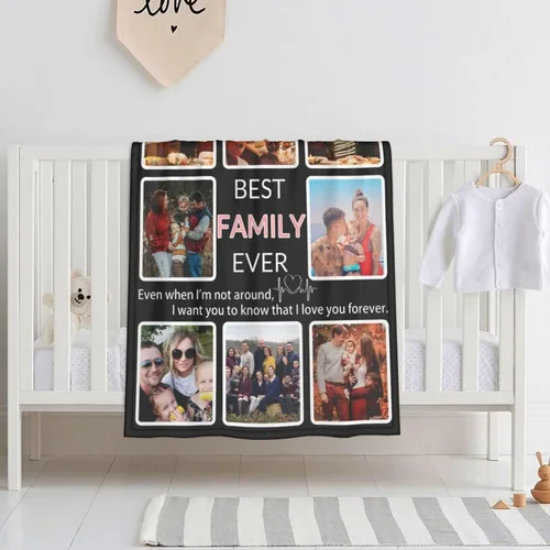 Miniatura 43 de Manta personalizada con collage de fotos, para hermana, amiga, madre, padre, familia, mascotas, parejas, en Navidad, cumpleaños, aniversario, regalo