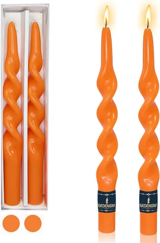 Miniatura 29 de Pink Candlesticks - Juego de 2 velas cónicas en espiral, sin perfume, de 10 pulgadas de largo, velas cónicas sin perfume para decoración del hogar