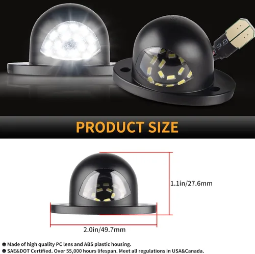 Miniatura 5 de Gempro Luces LED para Placa de Matrícula Trasera del Parachoques con Arnés de Cableado con Conector Pigtail para Camioneta Pickup Dodge Ram