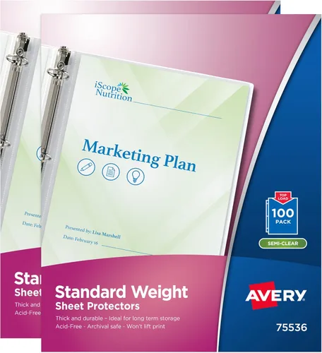 Miniatura 9 de Avery - Protectores para hojas de peso estándar Paquete de 20 Claro