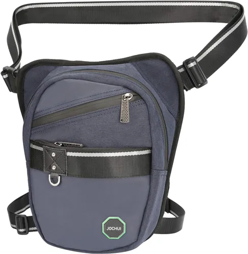 Miniatura 8 de Bolsa Cangurera Larswon con Ajuste en Muslo y Cintura, Riñonera Táctica, Bolsa para Motocicleta Impermeable D- Verde azulado