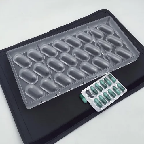Miniatura 4 de 24 tazas de 1.6 pulgadas forma de cápsula grande ovalada molde de chocolate de policarbonato bonbon chocolate DIY molde de trufa dulce bandeja