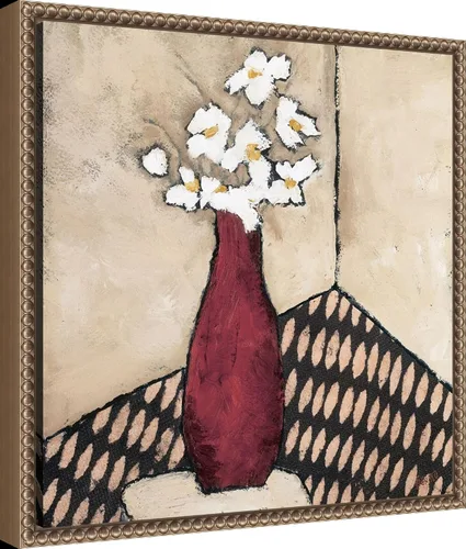 Miniatura 2 de Amanti Art Lienzo enmarcado para pared, florero rojo retro de 16 x 16 pulgadas, por Judi Bagnato, lienzo enmarcado para pared, obras de arte