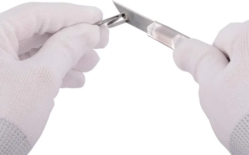 Miniatura 4 de FOSHIO Hojas de Repuesto para Cuchillo de Arte Universal de 30 Grados con Corte de Snap-off, Material de Acero al Carbono de Alta Dureza, Hojas